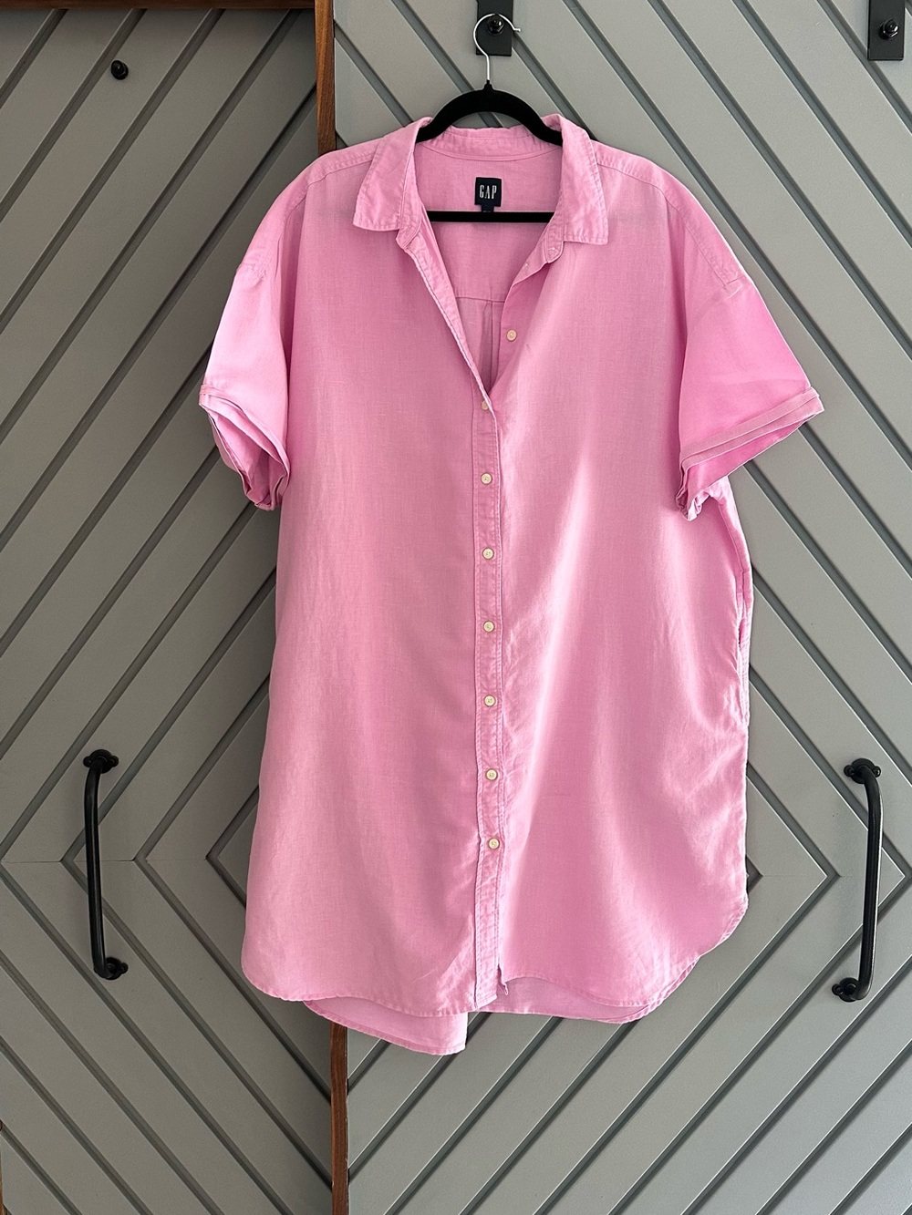 GAP Light Pink Button-Front Shirt Dress